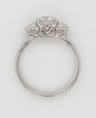 1.34ct Lab Grown Diamond & Platinum Trilogy Ring 5.6g Size M
