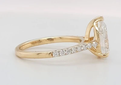 2.34ct Lab Grown Diamond & 9ct Gold Solitaire Ring 2.8g Size M