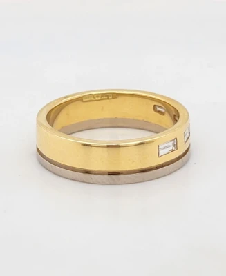 0.32ct Diamond & 18ct Yellow & White Gold Eternity/Wedding Band 6.1g