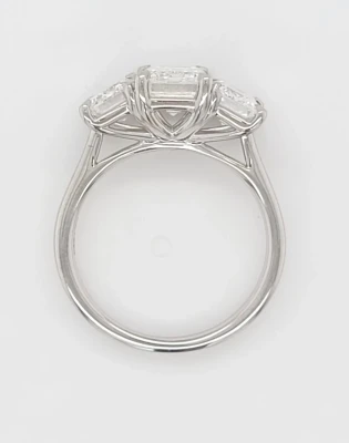 4.06ct Lab Grown Diamond & Platinum Trilogy Ring 7.0g Size M
