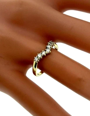 0.25ct Diamond 9ct Gold Wishbone Ring 1.7g