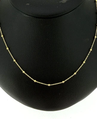 9ct Gold 1.8mm Fancy Ball Chain 16 Inch