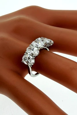 3.26ct Lab Grown Diamond & Platinum 5 Stone Eternity/Dress Ring 5.86g