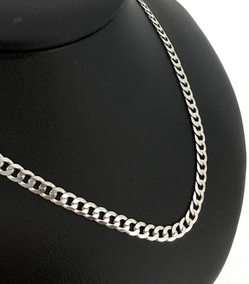 9ct White Gold 3.8mm Traditional Curb Chain 12.2g 24Inch