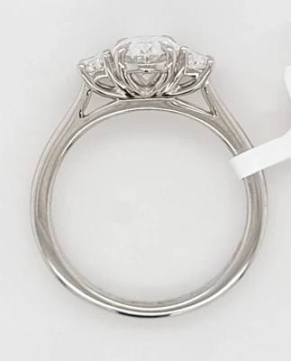 1.67ct Lab Grown Diamond & Platinum Trilogy Ring 5.3g Size M