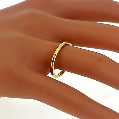 18ct Yellow Gold 2mm D Shape Wedding Band 2.9g