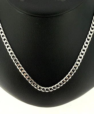 9ct White Gold 3.8mm Traditional Curb Chain 12.2g 24Inch