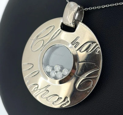 0.50ct Diamond & 18ct White Gold CHOPARD Pendant 28.9g