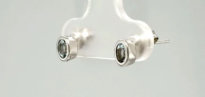 0.62ct Aquamarine & 9ct White Gold Stud Earrings 0.8g