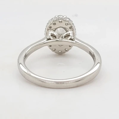 1.26ct Lab Grown Diamond & Platinum Halo Solitaire Ring 6.0g