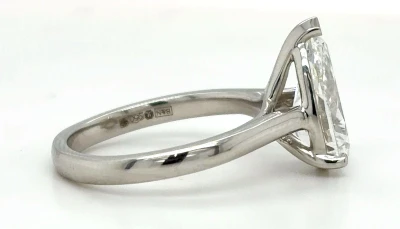 3.04ct Lab Grown Diamond & Platinum Solitaire Ring 7.0g