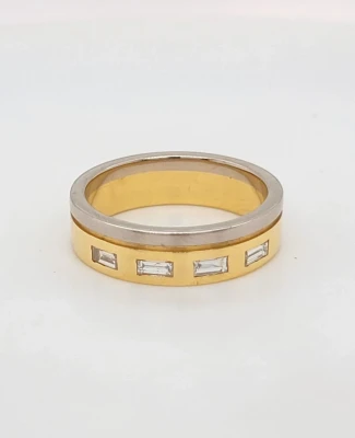 0.32ct Diamond & 18ct Yellow & White Gold Eternity/Wedding Band 6.1g