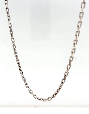 9ct White Gold 2.0mm Diamond Cut Belcher Chain 18 Inch