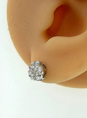 0.52ct Diamond & 18ct White Gold Cluster Studs 2.1g