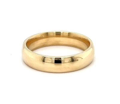 5.0mm 9ct Gold Slight Court Wedding Band 6.0g