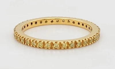 0.32ct  Yellow Diamond Full Band 18ct Gold 2.3g Size M