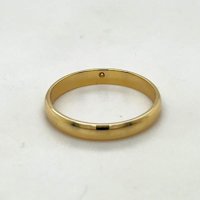 0.05ct Diamond & 9ct Gold 3mm D Shape Wedding Band 1.7g