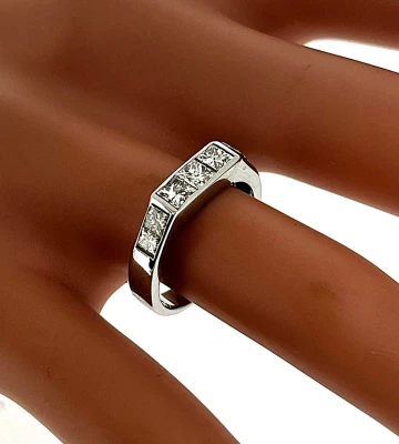 1.00ct Diamond & Platinum Fancy 4.5mm Band 5.1g