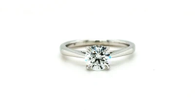 1.00ct Lab Grown Diamond & 9ct White Gold Solitaire Ring 2.6g