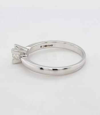 0.50ct Diamond & 18ct White Gold Solitaire Ring 3.6g Size Q