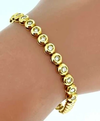 2.00ct Diamond & 18ct Gold Tennis Bracelet 15.6g 7.25inch