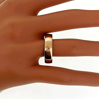 9ct Rose Gold 6mm Gents Slight |Court Wedding Band 6.7g