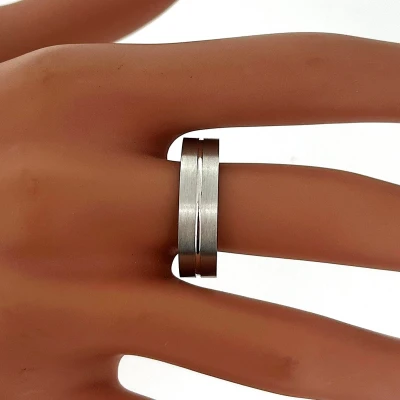 18ct White Gold 6mm Flat Court Brushed Band 10.0g