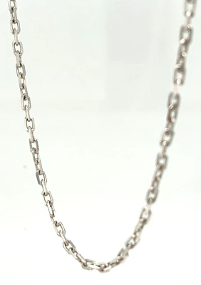 9ct White Gold 2.1mm Diamond Cut Belcher Chain 5.2g, 18 inch