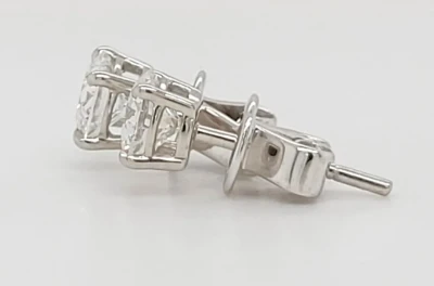 1.00ct Lab Grown Diamond & Platinum Solitaire Stud Earrings 2.4g