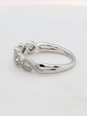 0.65ct Diamond & Platinum Halo Wedding/Eternity Ring 4.1g