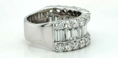 4.16ct Diamond & 18ct White Gold 3 Tier Band 10.1g