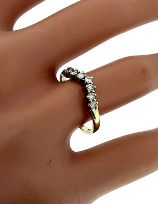 0.25ct Diamond 9ct Gold Wishbone Ring 1.7g