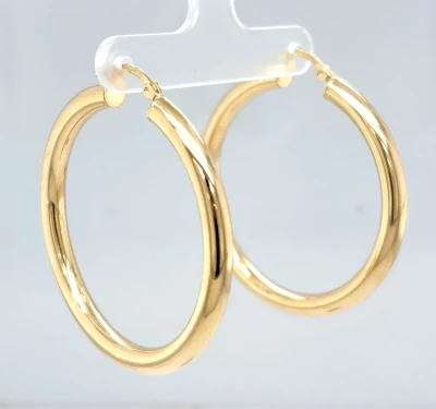 9ct Gold (43mm x 4.3mm) Hoop Earrings 3.5g