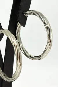 Sterling Silver Large Twisted Hoop Earrings 10.8g ( 50 x 50 x 5.0mm)