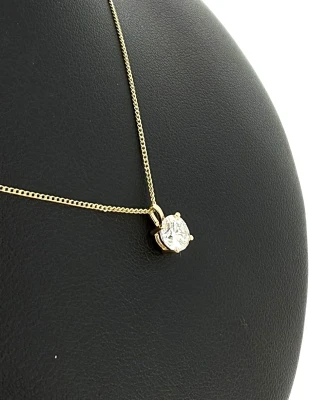 0.50ct Lab Grown Diamond & 9ct Gold Solitaire Pendant 18 Inch