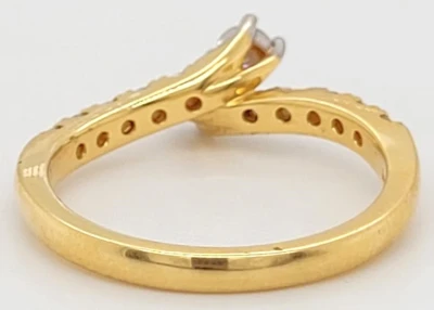 0.50ct Double Diamond & 18ct Gold Solitaire Ring 3.7g Size N