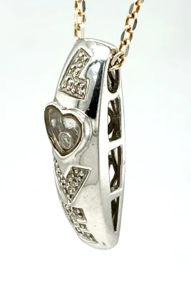 0.10ct Diamond & 9ct White Gold LOVE Pendant (27 x 8.0 x 7.1mm ) 3.95g