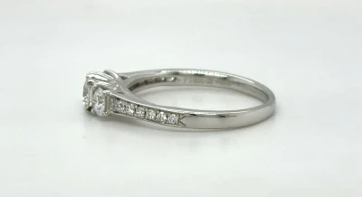 0.61ct Diamond & Platinum Trilogy Ring 3.9g Size L