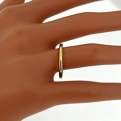 18ct Yellow Gold 2mm D Shape Wedding Band 2.9g