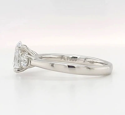 1.49ct Lab Grown Diamond & Platinum Trilogy Ring 5.3g Size M