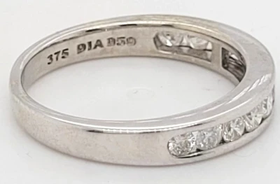 0.50ct Diamond & 9ct White Gold Wedding/Eternity Band 2.4g