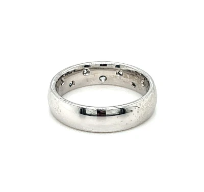 0.07ct Diamond & 18ct White Gold 5mm Court Band 6.3g