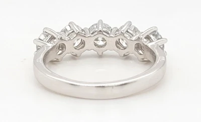 2.01ct Platinum & 5 Stone Lab Grown Diamond Ring 5.9g Size: M