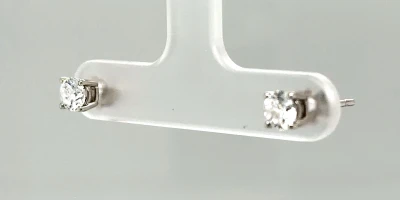 0.75ct Lab Grown Diamond & 9ct White Gold Solitaire Stud Earrings