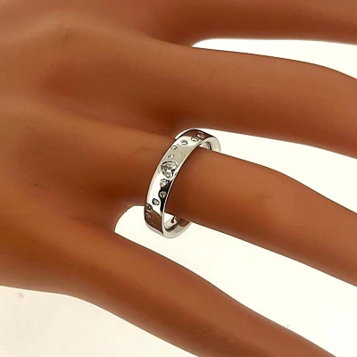 0.20ct Diamond & Platinum 4mm Sligh Court Wedding Band 7.2g