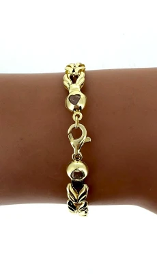 9ct Gold Fancy 7.5mm Bracelet 7.5inch