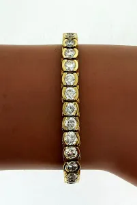 10.00ct Diamond & 14ct Gold Tennis Bracelet 25.2g 7.5 Inch