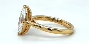 2.03ct Marquise Lab Grown Diamond & 18ct Gold Solitaire Ring 4.9g