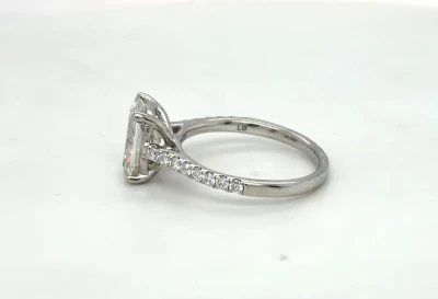 2.37ct Lab Grown Radiant Cut Diamond & Platinum Solitaire Ring 4.3g