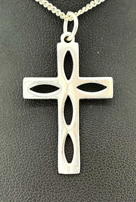 Sterling Silver Pierced Cross Pendant 3.1g ( 34 x 17 x 1.6mm )